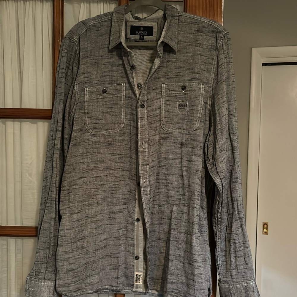 Mens gray button down